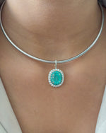 Paraiba Tourmaline Diamond Pendant