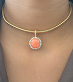 Coral Diamond Pendant