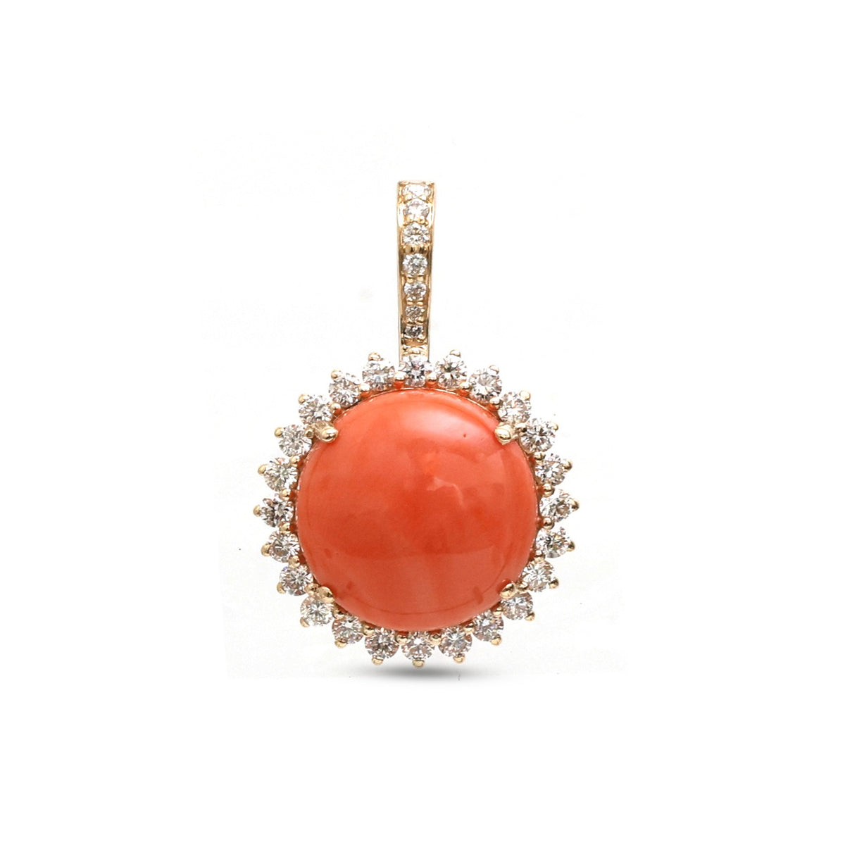 Coral Diamond Pendant