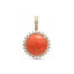 Coral Diamond Pendant