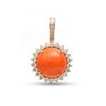 Coral Diamond Pendant