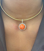 Coral Diamond Pendant