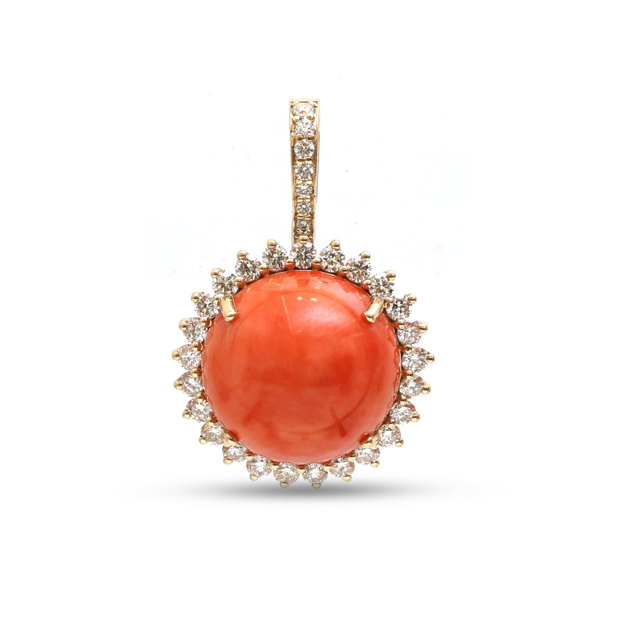 Coral Diamond Pendant