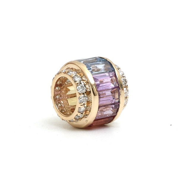 Rainbow Sapphire Diamond Pendant