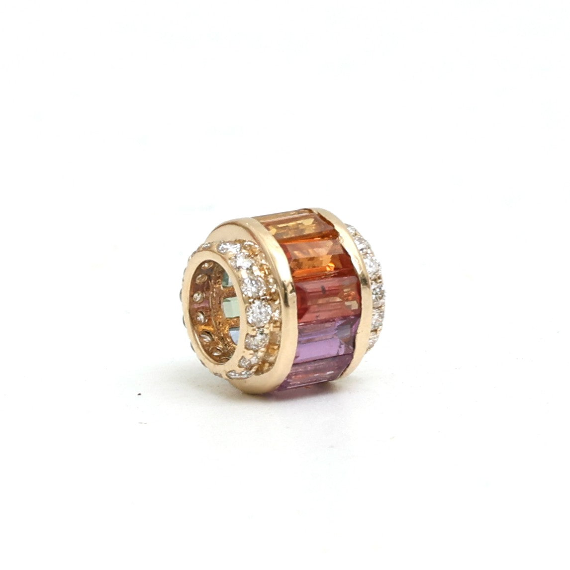 Rainbow Sapphire Diamond Pendant