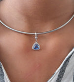 Blue Sapphire Diamond Pendant