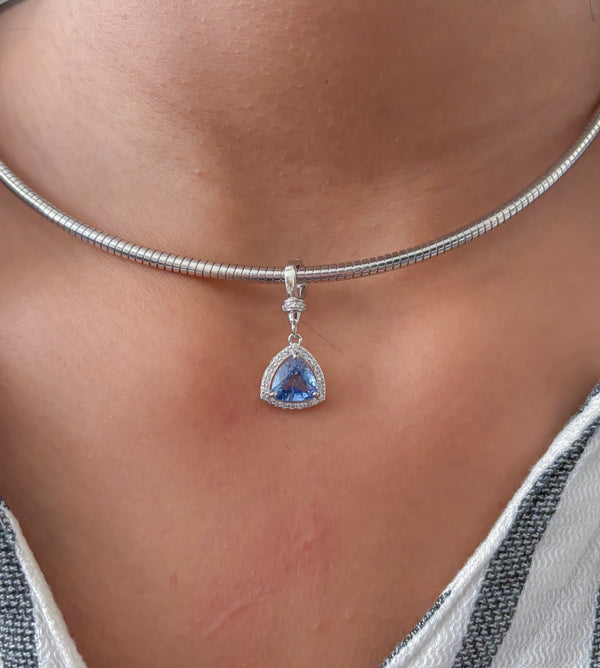 Blue Sapphire Diamond Pendant