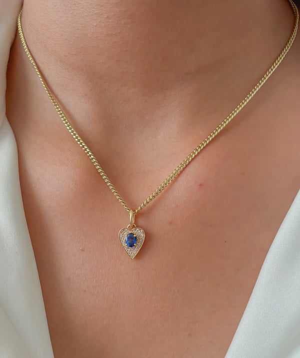 Blue Sapphire Diamond Pendant