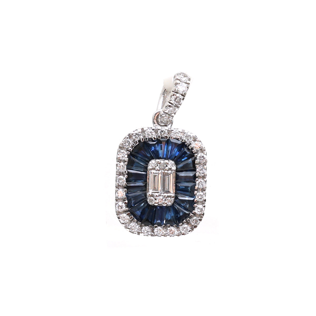 Blue Sapphire Diamond Pendant