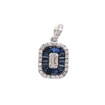 Blue Sapphire Diamond Pendant