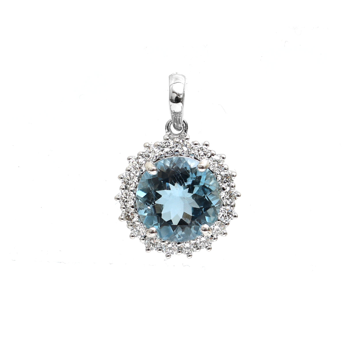 Aquamarine Diamond Pendant