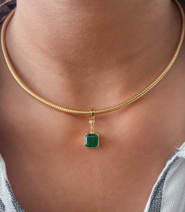 Emerald Diamond Pendant