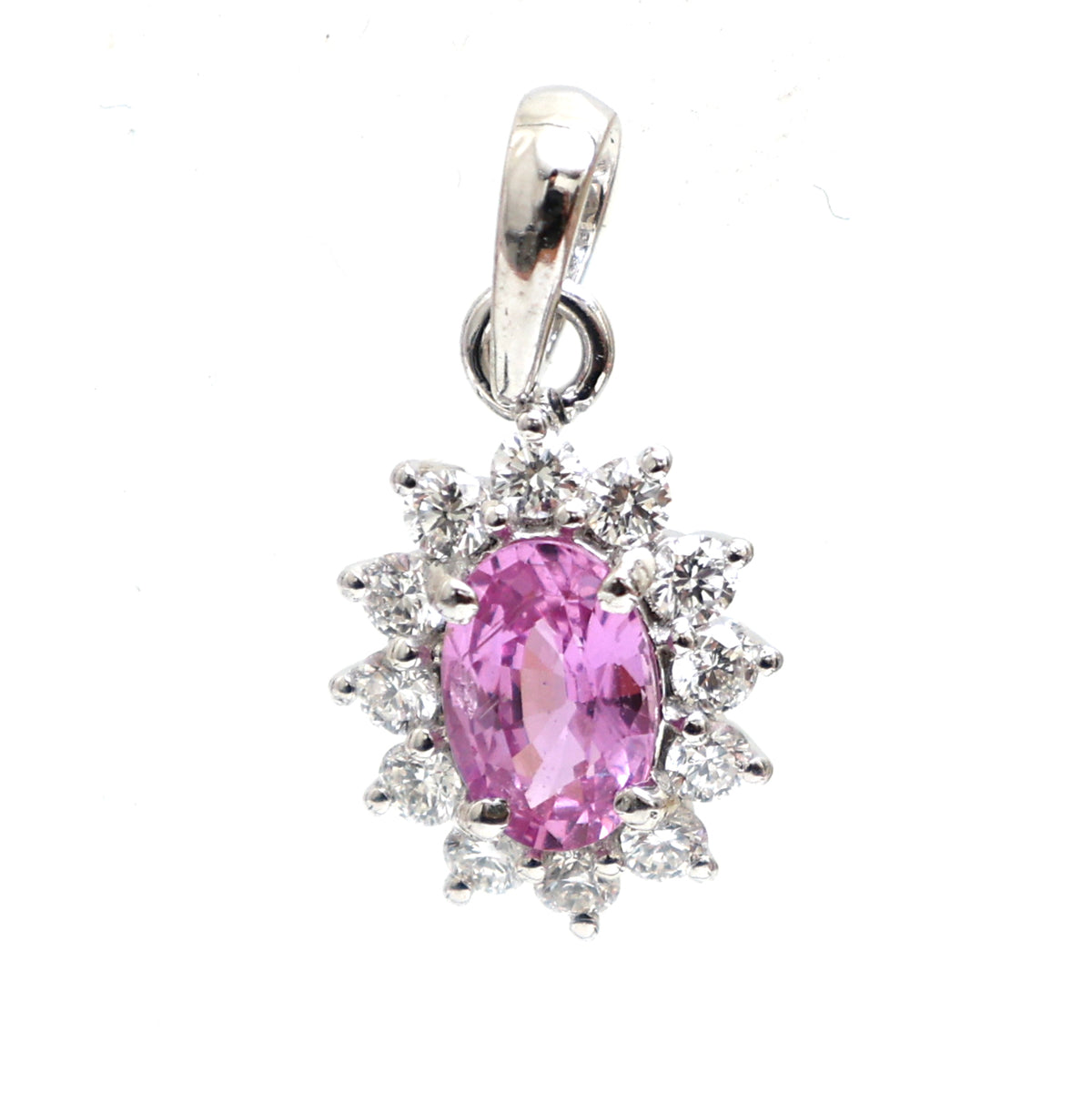 Pink Sapphire Diamond Pendant