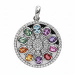 Rainbow Sapphire Diamond Pendant
