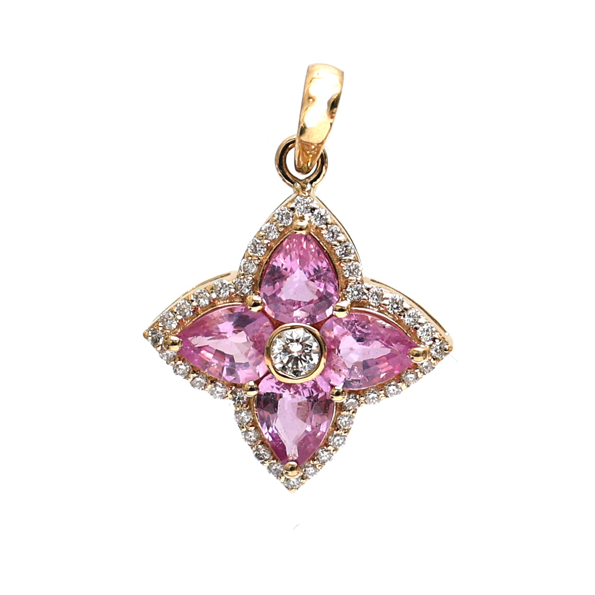 Pink Sapphire Diamond Pendant