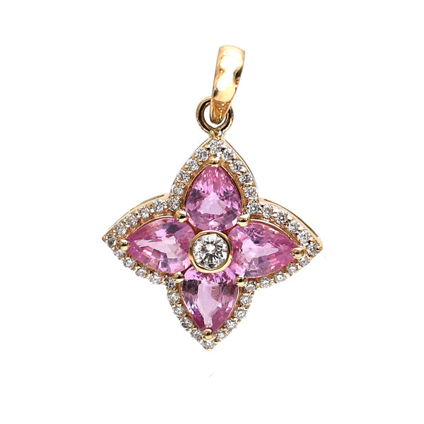 Pink Sapphire Diamond Pendant