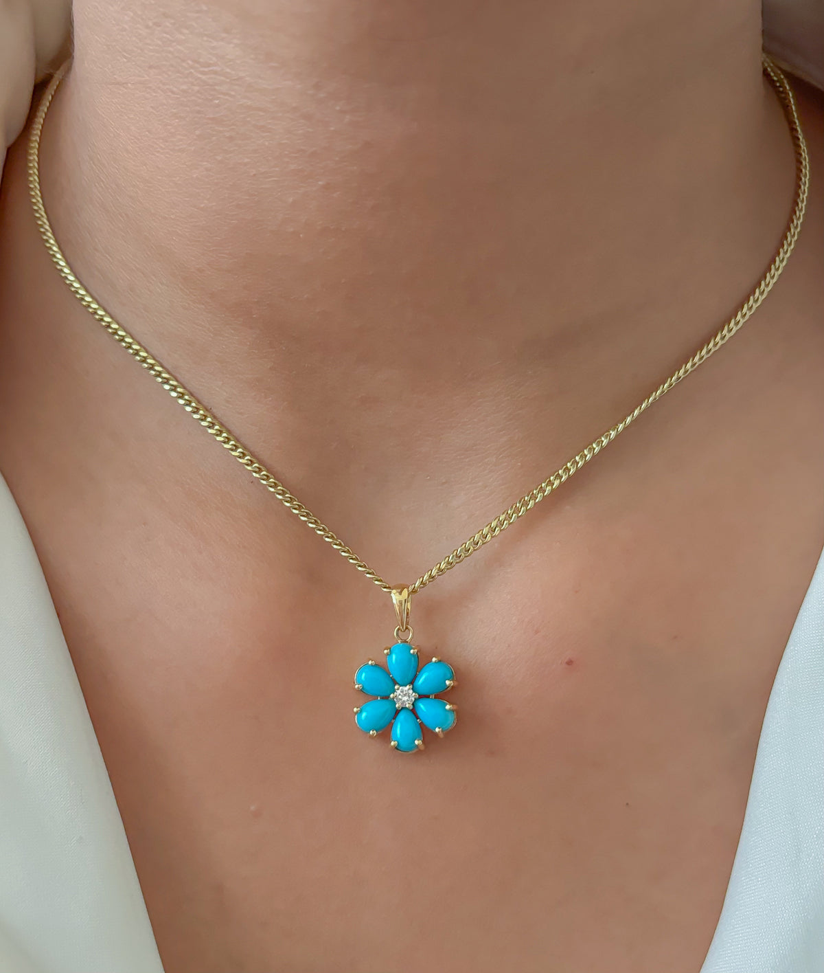 Turquoise Diamond Pendant