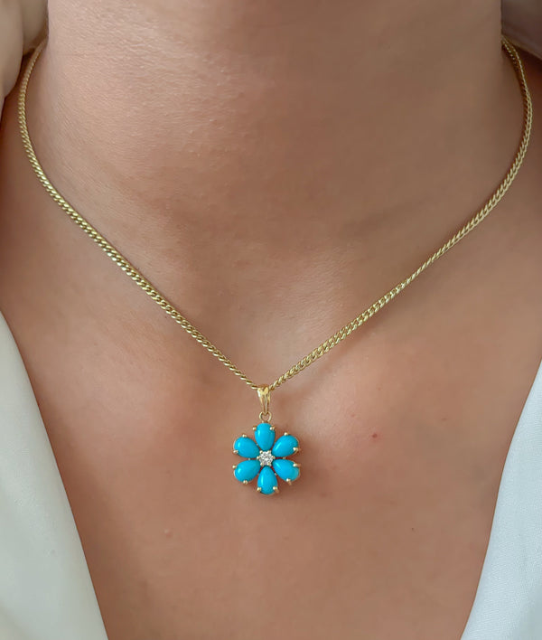 Turquoise Diamond Pendant