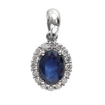 Blue Sapphire Diamond Pendant