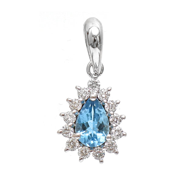 Aquamarine Diamond Pendant