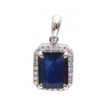 Blue Sapphire Diamond Pendant