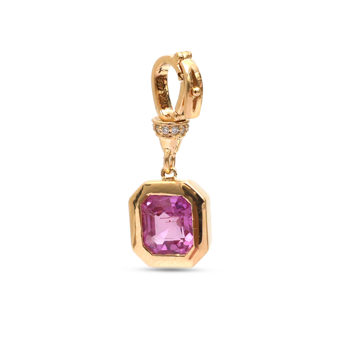 Pink Sapphire Diamond Pendant