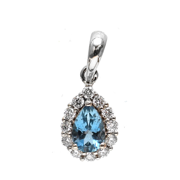 Aquamarine Diamond Pendant