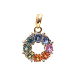 Rainbow Sapphire Diamond Pendant