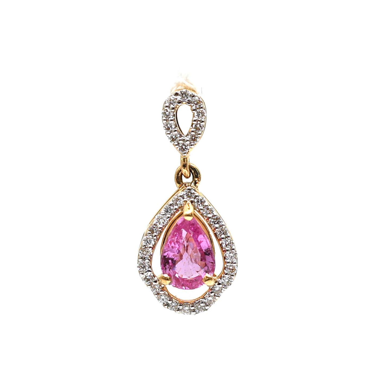 Pink Sapphire Diamond Pendant