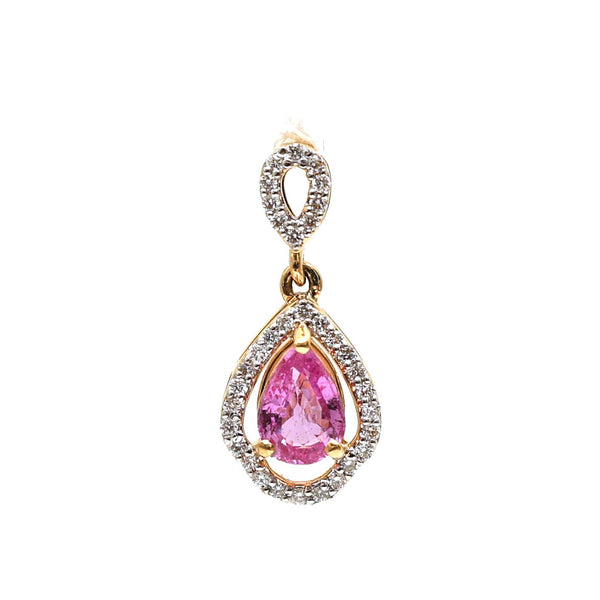 Pink Sapphire Diamond Pendant