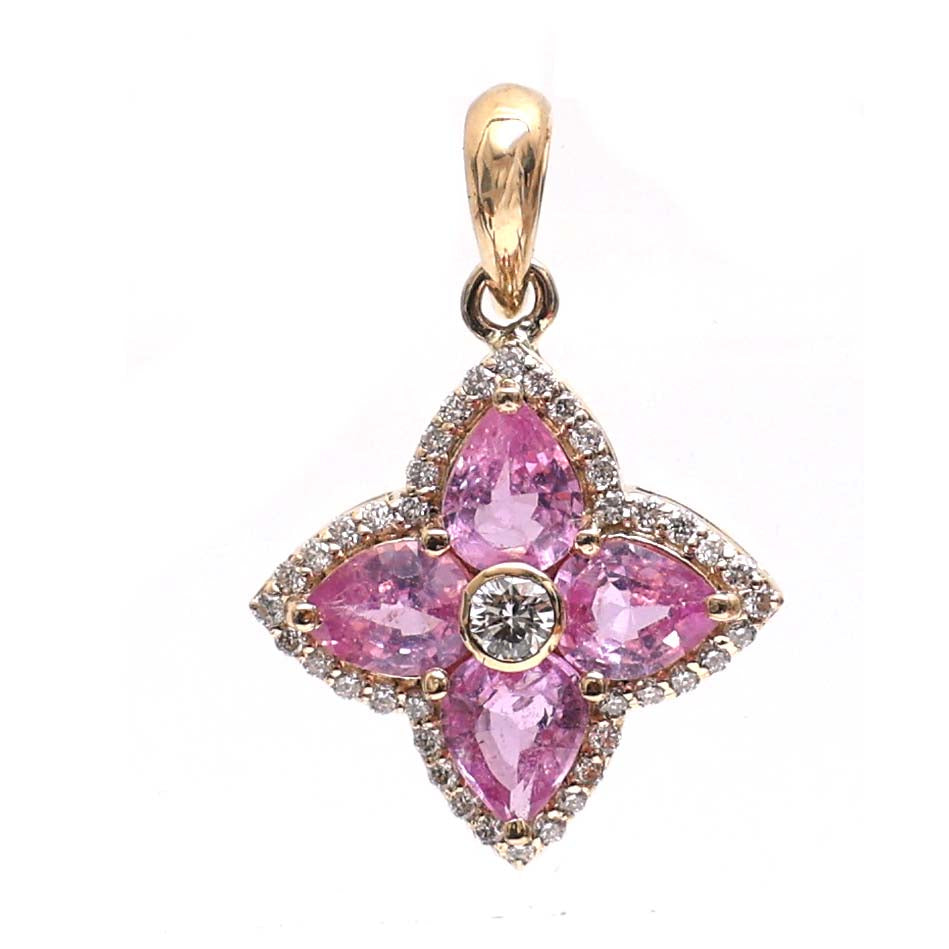 Pink Sapphire Diamond Pendant