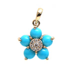 Turquoise Diamond Pendant