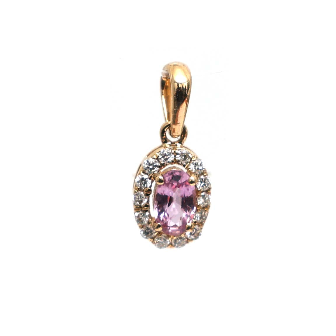 Pink Sapphire Diamond Pendant