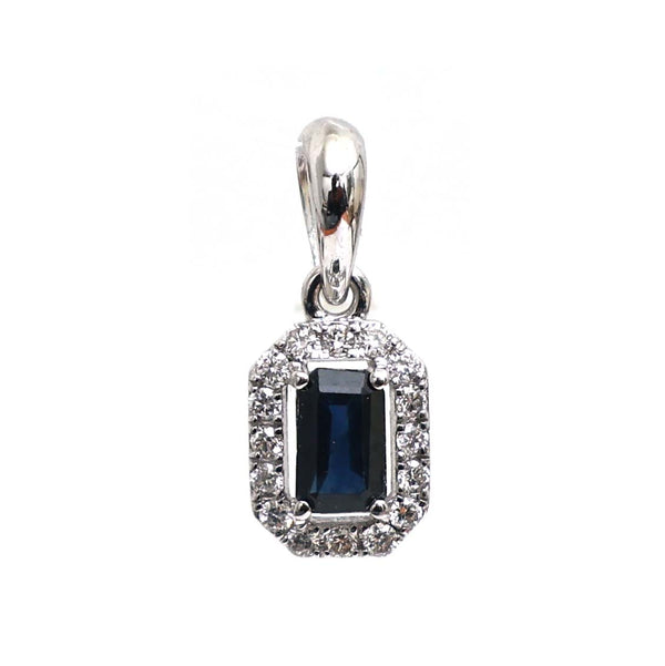 Blue Sapphire Diamond Pendant