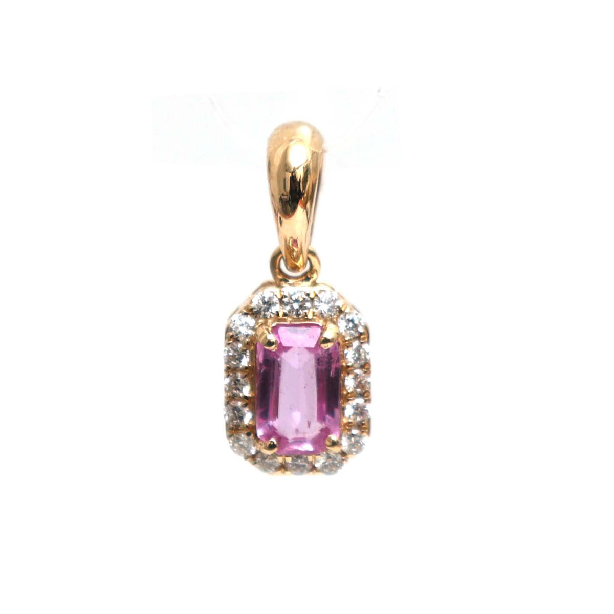 Pink Sapphire Diamond Pendant