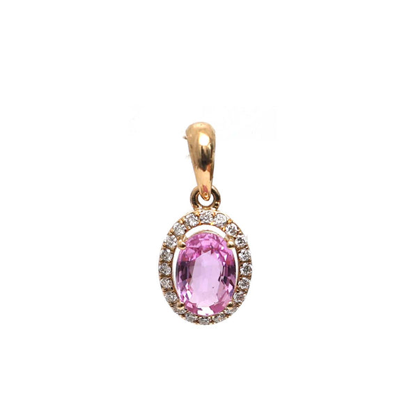 Pink Sapphire Diamond Pendant