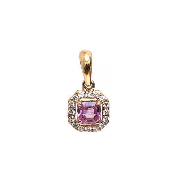 Pink Sapphire Diamond Pendant