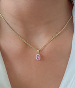 Pink Sapphire Diamond Pendant