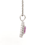 Pink Sapphire Octagon Double Halo Pendant