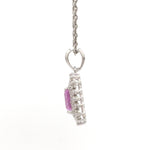 Pink Sapphire Octagon Double Halo Pendant