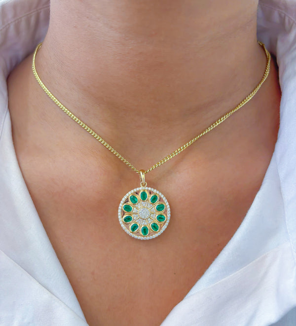 Emerald Diamond Pendant