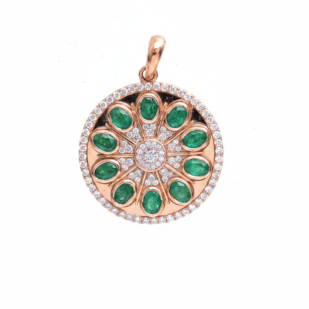 Emerald Diamond Pendant
