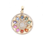 Rainbow Sapphire Diamond Pendant