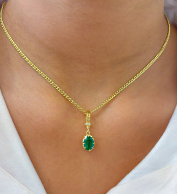JPPD-634/8722 Diamond Emerald Pendant