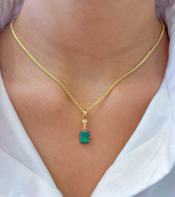 JPPD-641/8729 Diamond Emerald Pendant