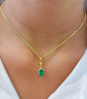 JPPD-642/8730 Diamond Emerald Pendant