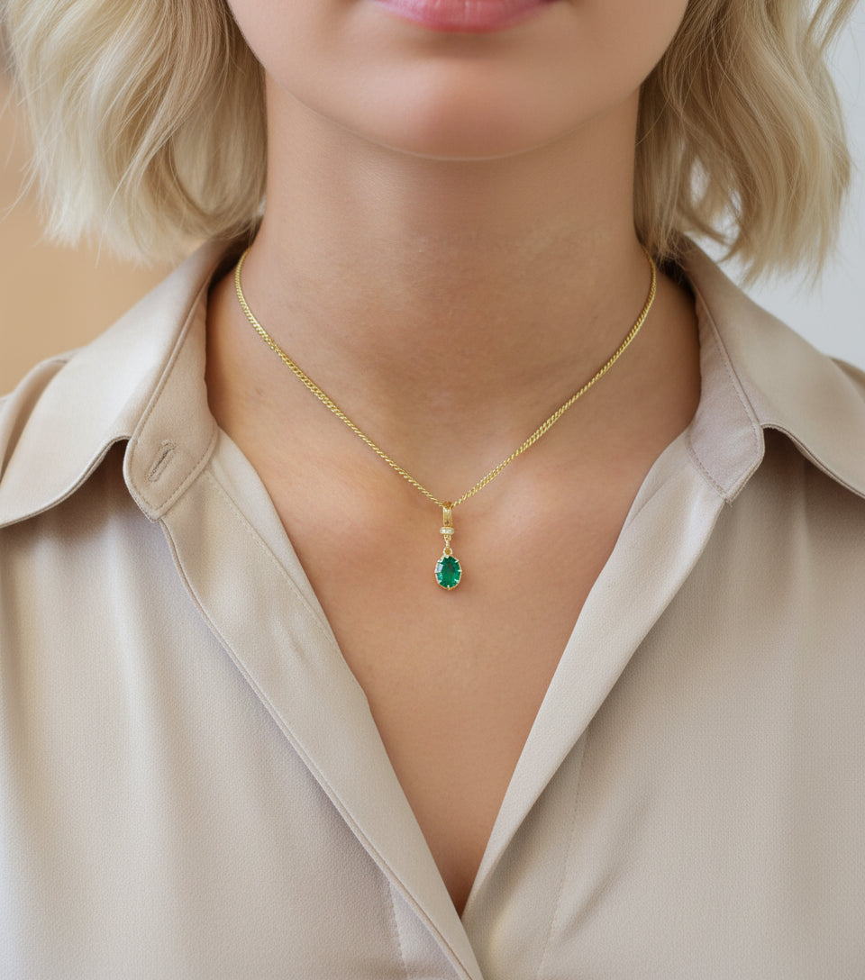 Diamond Emerald Pendant