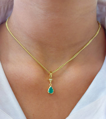 JPPD-649/8737 Diamond Emerald Pendant