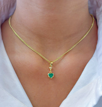 JPPD-651/8739 Diamond Emerald Pendant