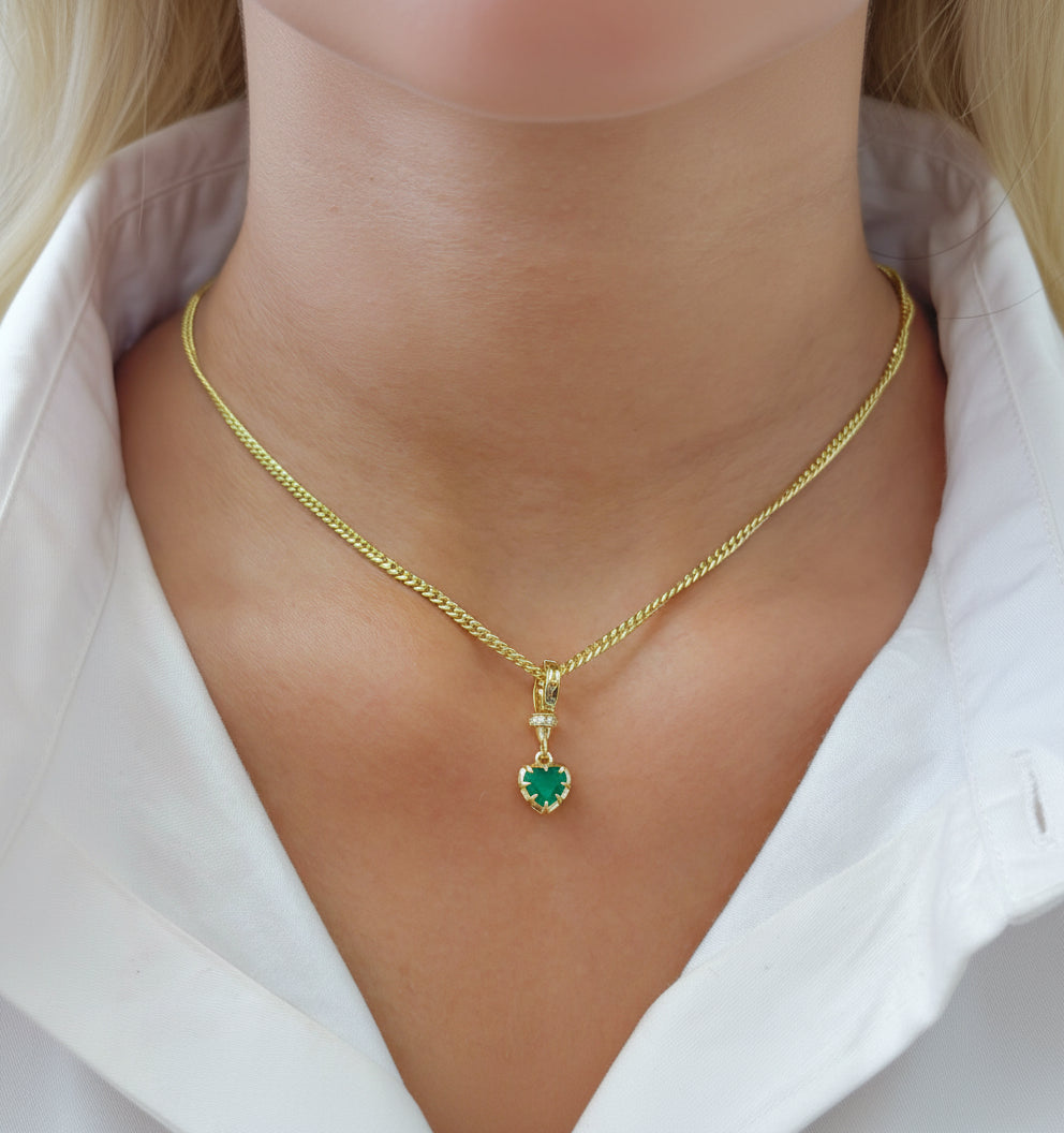 Diamond Emerald Pendant